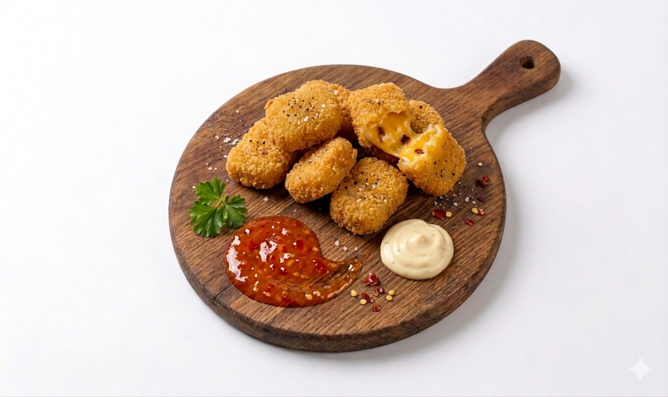 8 Chili Cheese Nuggets - mit Sweet-Chilisauce