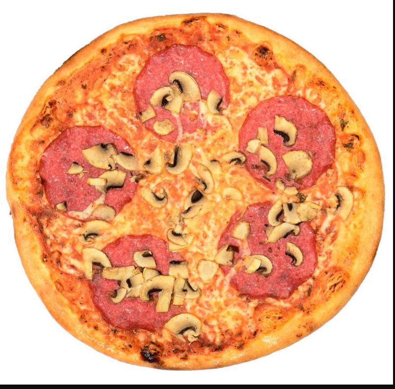 Salami- Champignons Pizza - Salami und Champignons